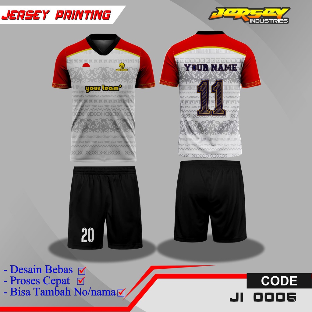 [COD] Jersey Sepak Bola Full Printing, Baju Jersey Team Sepak Bola - Desain Bebas Request, Bisa Tamb