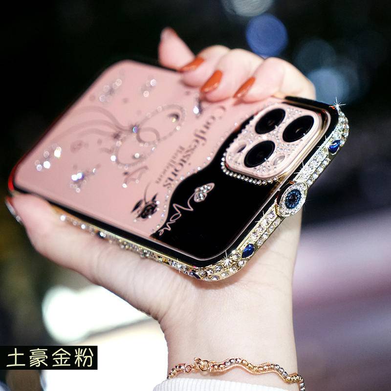 IPHONE Bling Berlian Mibile Ponsel Bumper Armor Case Untuk iPhone14 13 12 11 Pro Max Plus Case Glitter Berlian Imitasi Bingkai Logam Untuk iPhone14 iPhone13 iPhone12