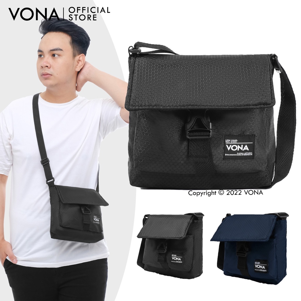 VONA Boston Sling Bag - Tas Selempang Pria Bahu Waterproof Anti Air