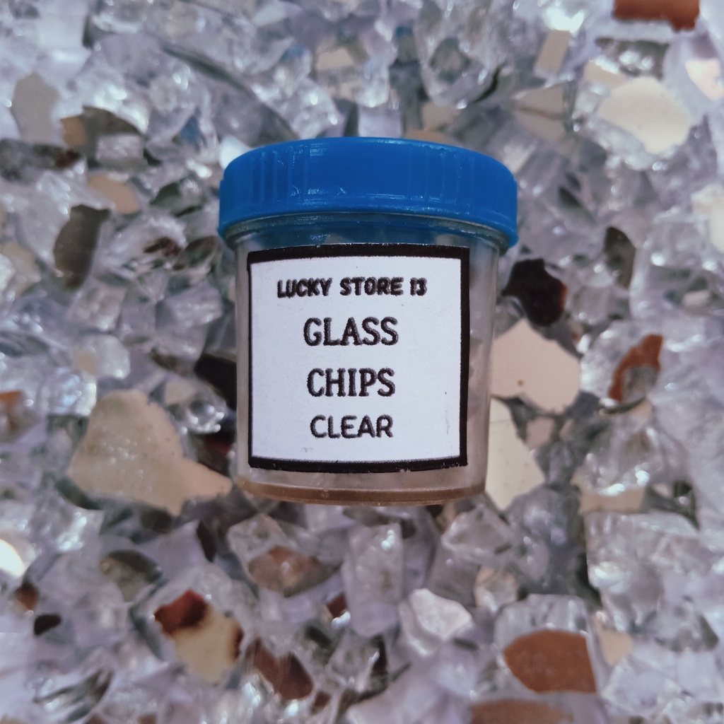 Batu Kristal Crystal Chips CLEAR 20gr Stone Padatan Mirror Gelas Glass Hiasan Interior Dekorasi Warn