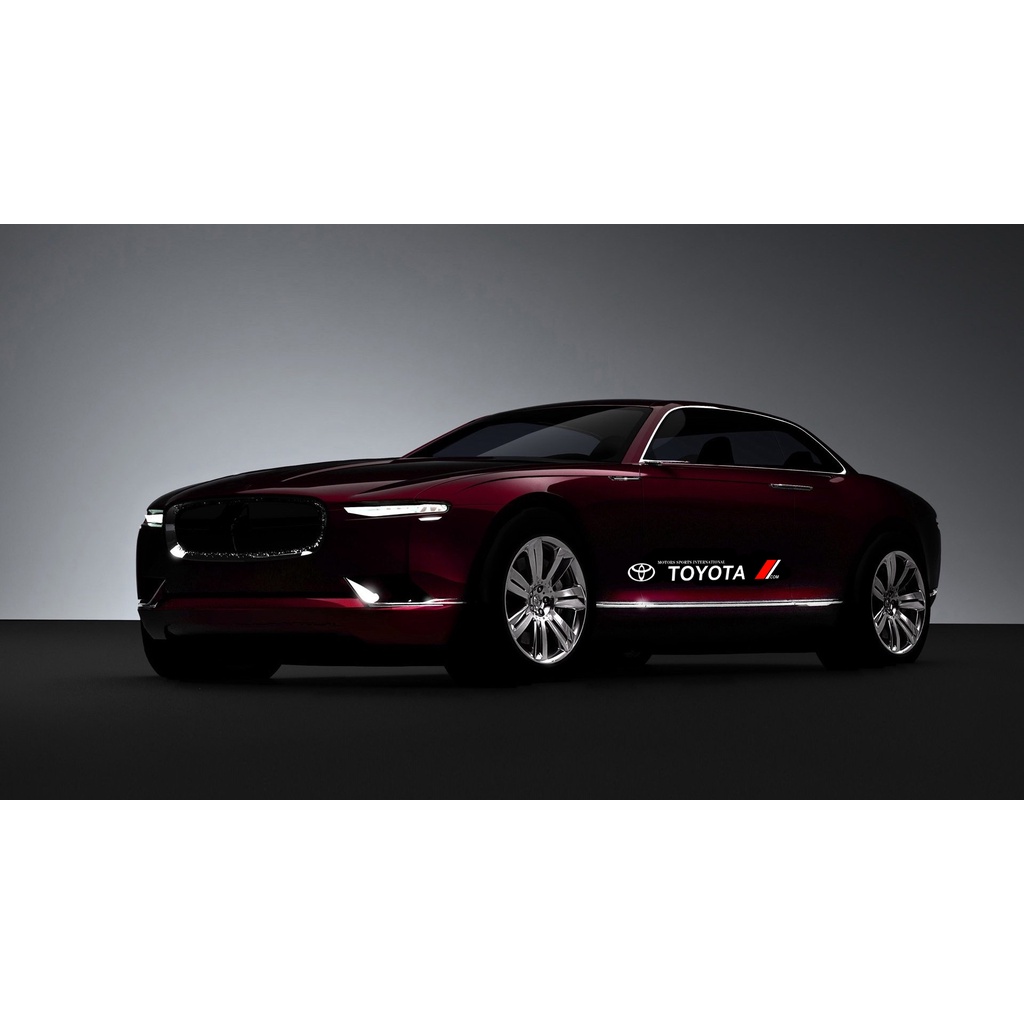 2pcs Stiker Pintu Mobil Side Body Sticker Decals Vinyl Exclusive Badge Untuk Toyota VIos Yaris Corolla Cross Veloz CHR Avanza Fortuner Rush Innova raize<Unk> Rav4 GR Gazoo Racing GR Sport