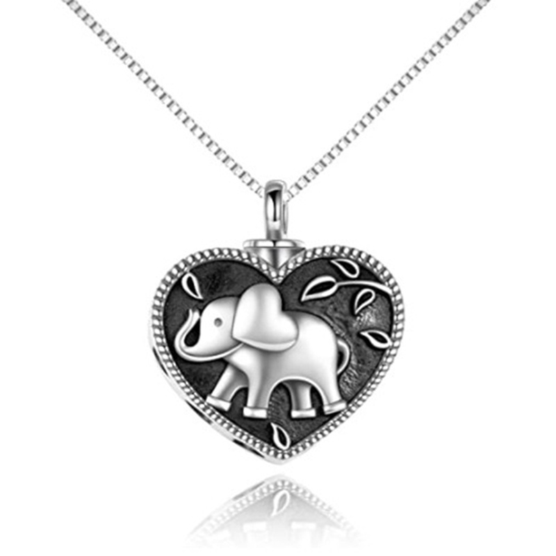 Kalung Guci Gajah Untuk Abu Sterling Silver Hati Kalung Guci Gajah Wanita Perhiasan Kremasi Gajah