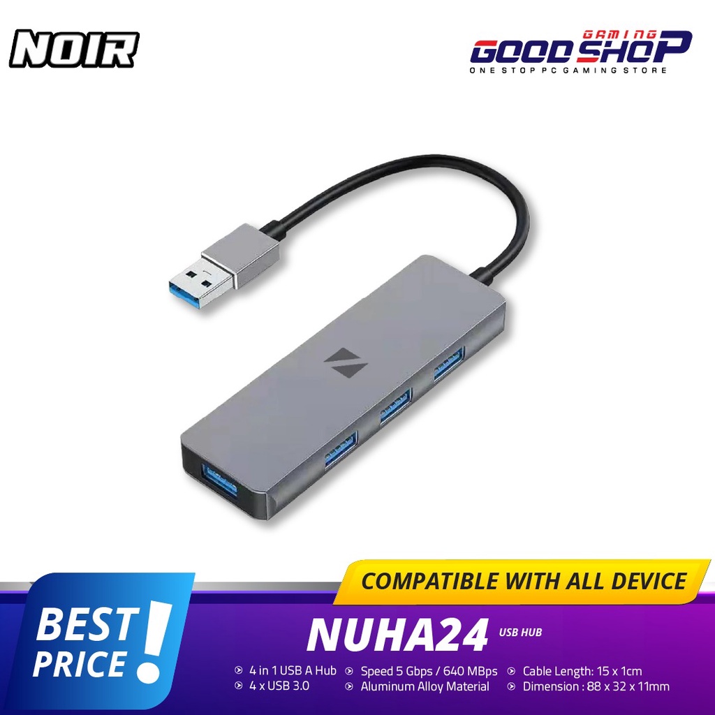 NOIR 4in1 USB 3.0 Hub 4 Port - NUHA24
