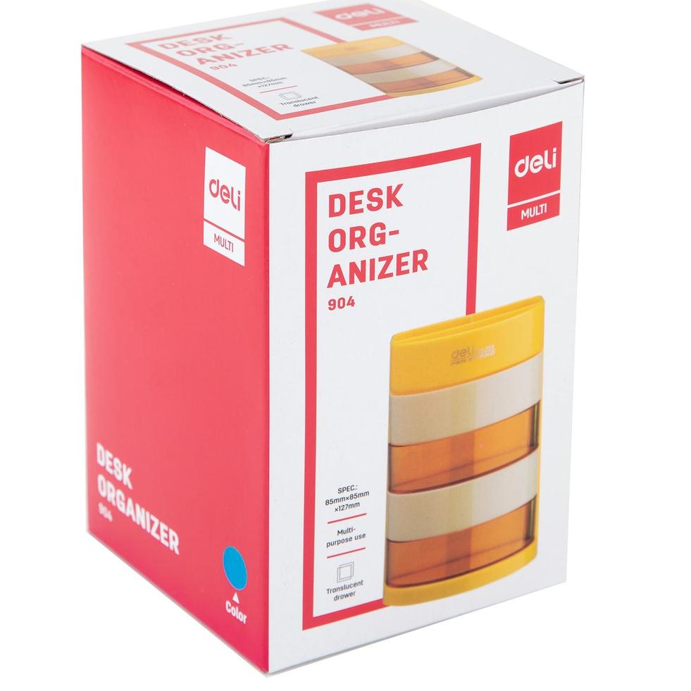 

[S-I7I[㊚] Deli Tempat Ballpen Desk Organizer 4 laci yang dapat di putar Bahan berkualitas tahan lama E904 murah