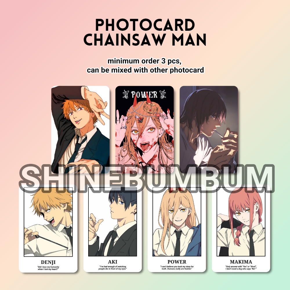 Photocard Anime Chainsaw Man (2 sisi)