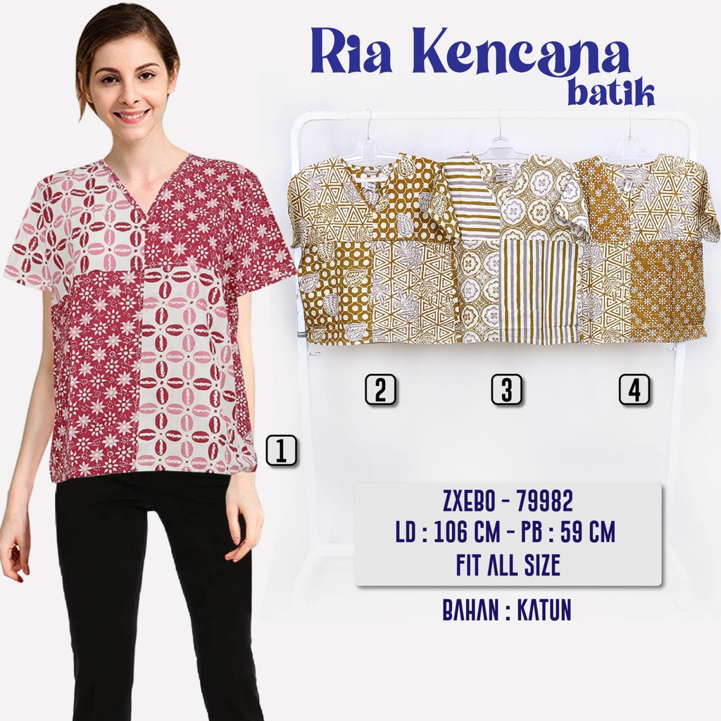 Jual Atasan Blouse Batik Wanita Modern Fashion Wanita Kekinian Brokat Batik Kombinasi Ruby And