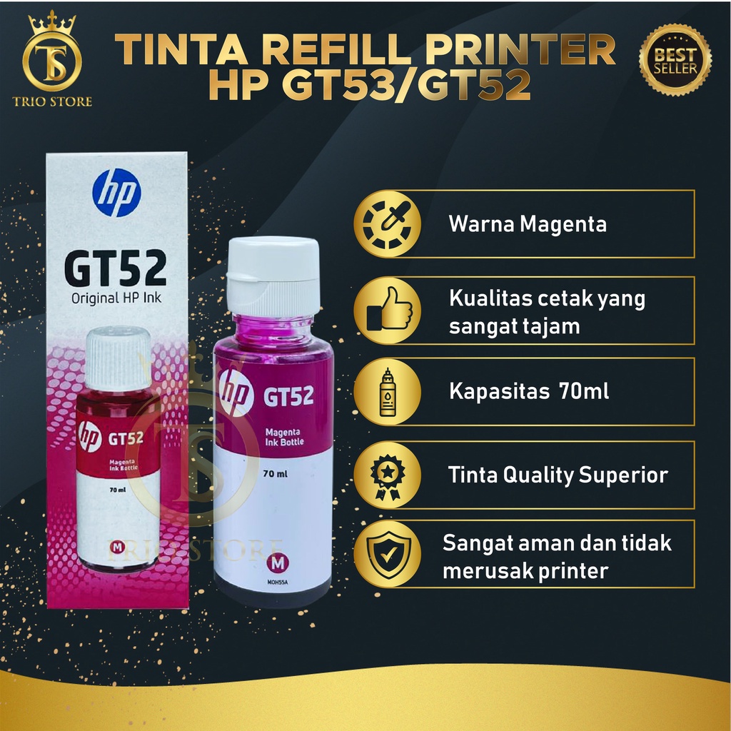 1 SET 4 PCS Tinta HP GT53 GT52 For Printer GT5810 GT5820 New Model