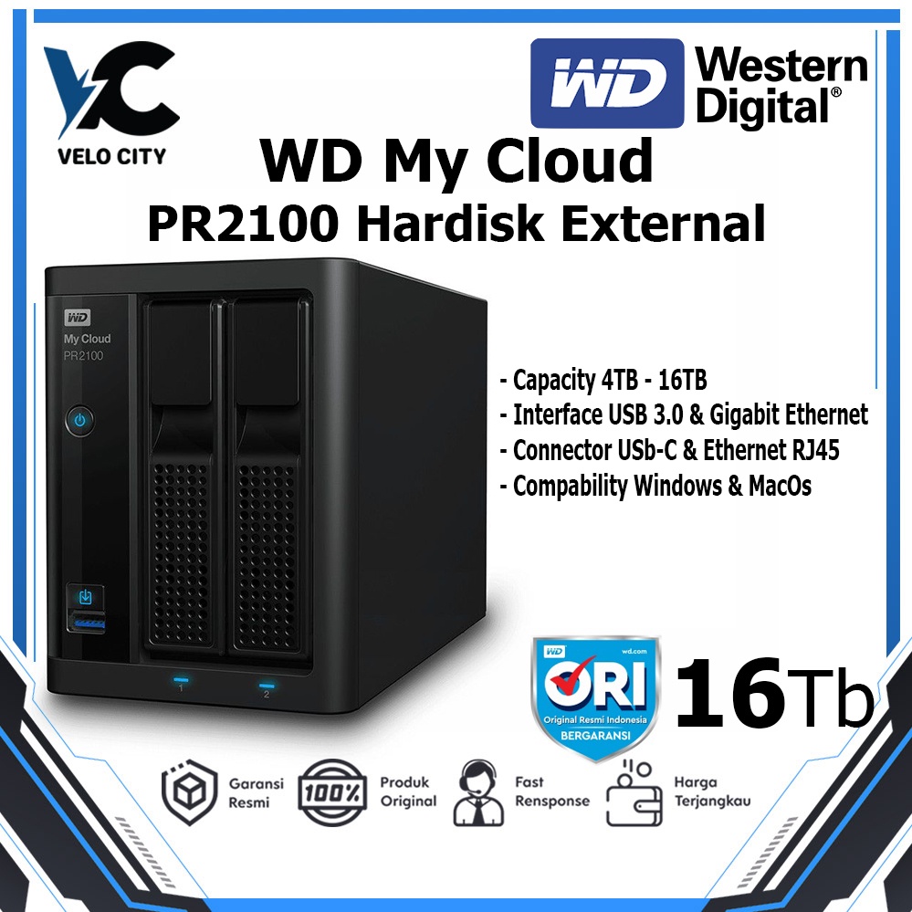 WD My Cloud Pro PR2100 4TB 8TB 12TB 16TB Harddisk External USB 3.0 MYCLOUD