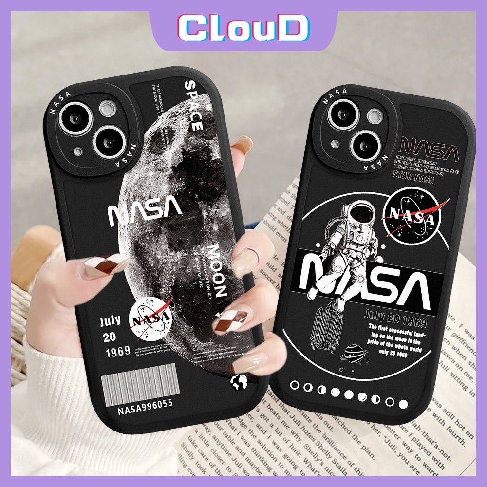 Oppo A17 A95 A16 A55 A77s A12 A74 A15 A53 A15s A16K A57 A54 A31 A76 A3S A94 A92 A96 A36 A17K A16E A5s A7 A1K A9 A5 Reno 5Z 47z 8 5 6 7 5F Astronot Trendy Brand Soft Cover NASA