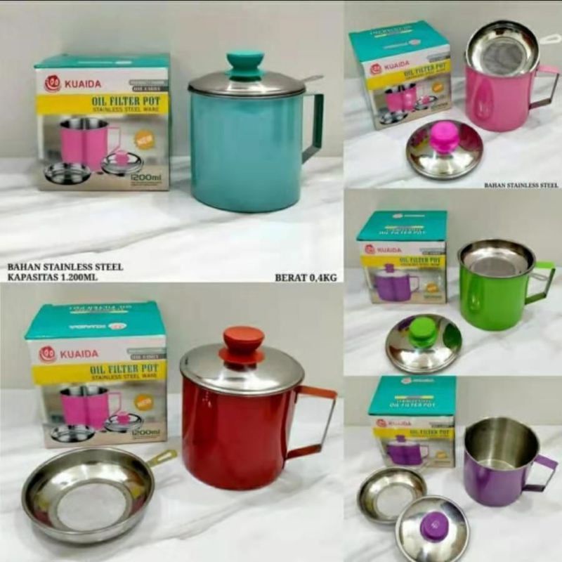 OIL POT / SARINGAN MINYAK STAINLESS 1.3 LITER
