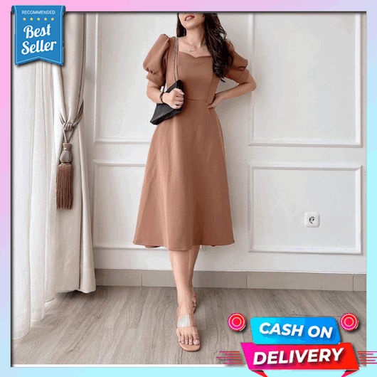 Dress Natal Wanita Cewek Simple Bju Natal Remaja Gaun Pesta Kondangan Baju Dress Drwss Terbaru Gaun 