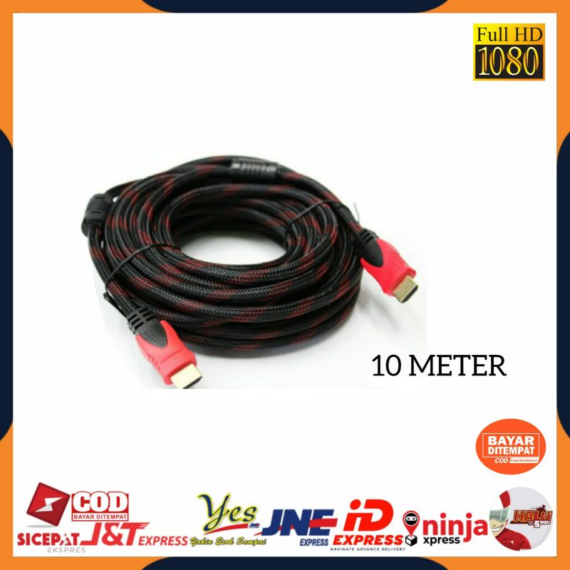 [COD] KABEL HDTV SERAT JARING 1080P V1.4 3D HQ 10M  / KABEL UNTUK LAPTOP PS4 KE PROJECTOR PROYEKTOR TV LED 10 METER