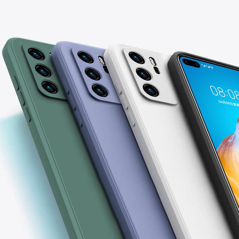 Untuk Huawei Mate40 30 20 Pro Lite Case Persegi Cair Lembut Silikon Cover Untuk Huawei Y9 Prime 2019 P Smart Z Case