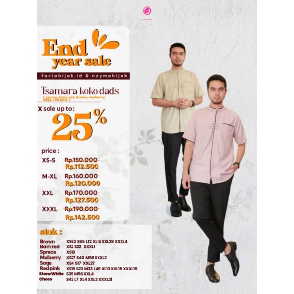 Tsamara Koko Dad Pendek Ied Series (Lengan Pendek) By Fania Hijab