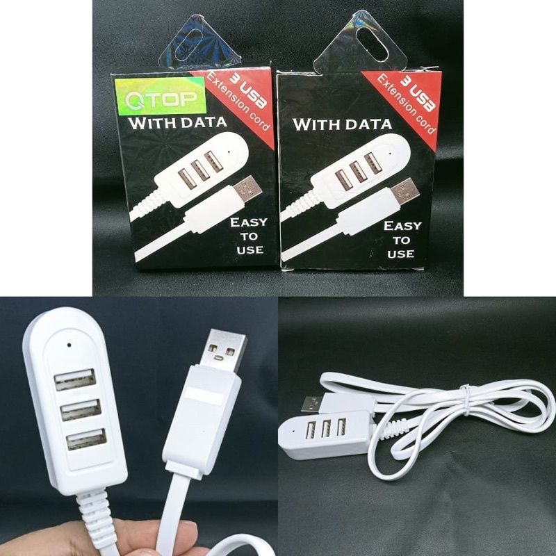 Hub Adapter 3 Port USB 2.0 speed untuk PC / Laptop / Komputer