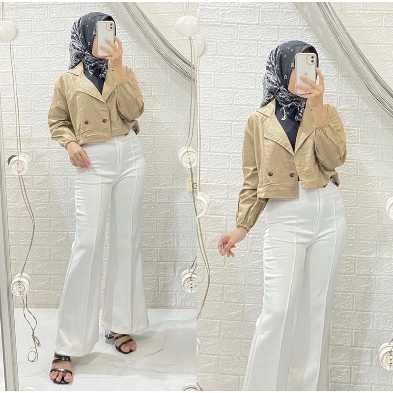 FLORISA BLAZER LINEN CROP IMPORT