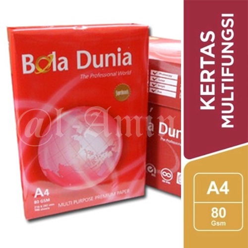 

Kertas HVS A4 Bola Dunia 80 gsm