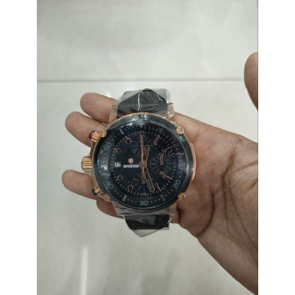 JAM TANGAN PRIA EXPEDITION 6726 E6726 E 6726 LEATHER STRAP ORIGINAL GARANSI FREE BATERAI