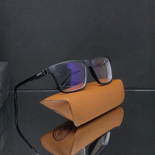 Kacamata Minus Photocromic Pria Frame Kotak Besar Free Case