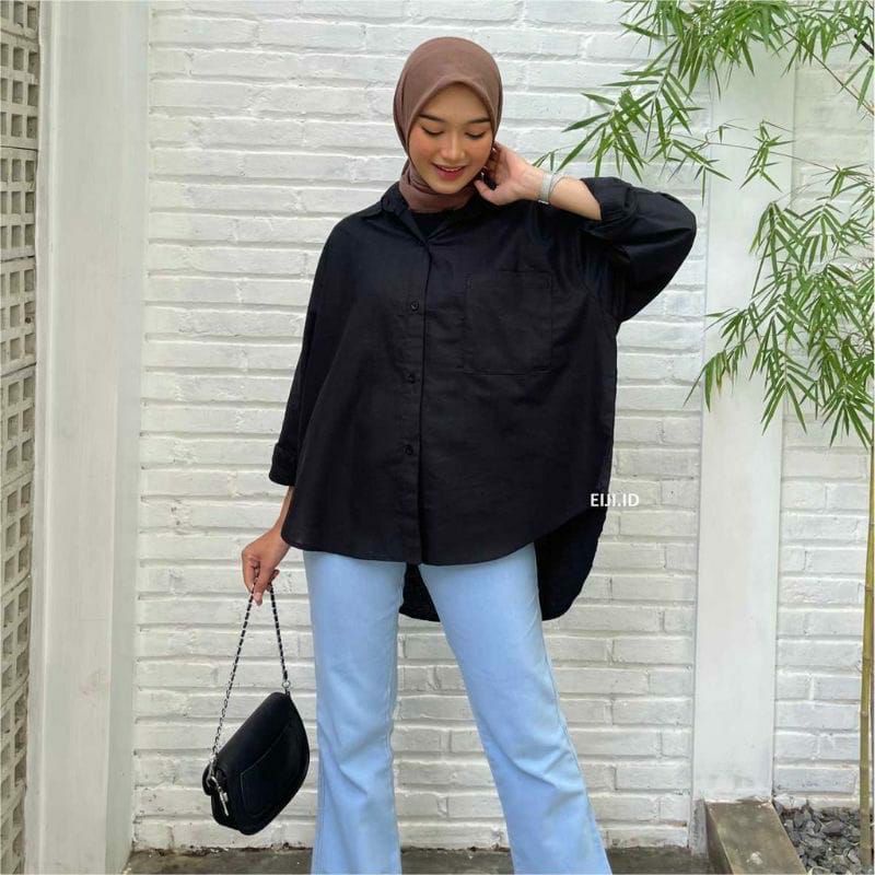 KEMEJA LINEN OVERSIZE GISELA SHIRT LD 125 / KEMEJA OVERSIZE WANITA