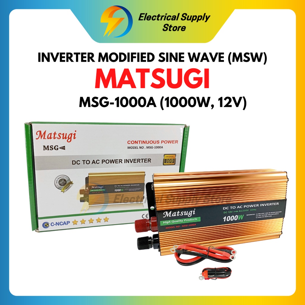 POWER INVERTER MATSUGI MSG-1000A 1000W 12V DC TO 220V AC