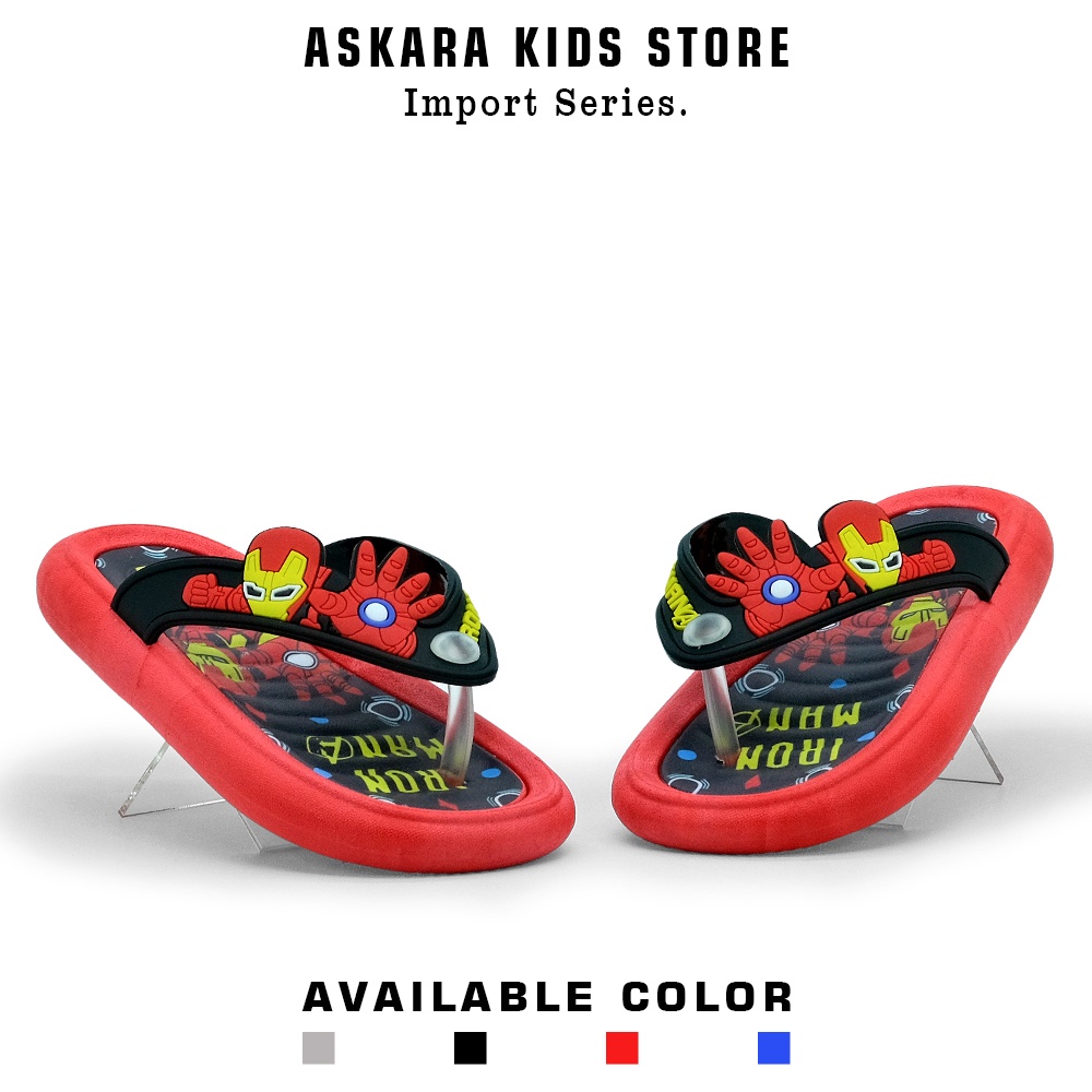 Askara - NEW Sandal Anak Laki-laki Jepit karet Import model karakter ironman 2 - 8 tahun