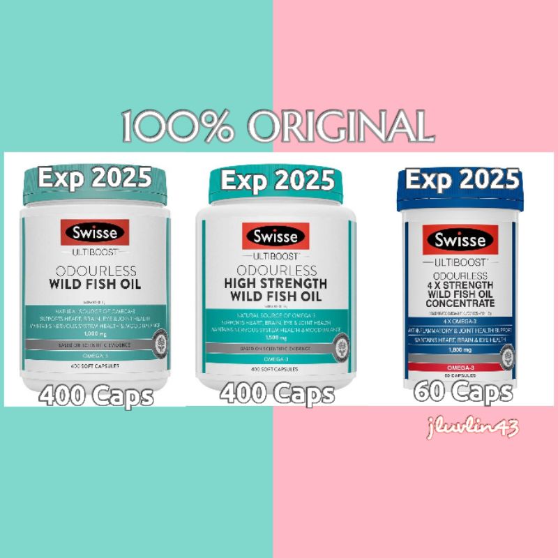 PROMO Swisse Odourless Wild Fish Oil 1000 mg;1500mg 400 pc-Swisse Fish Oil-4xstrength wild  Fish oil