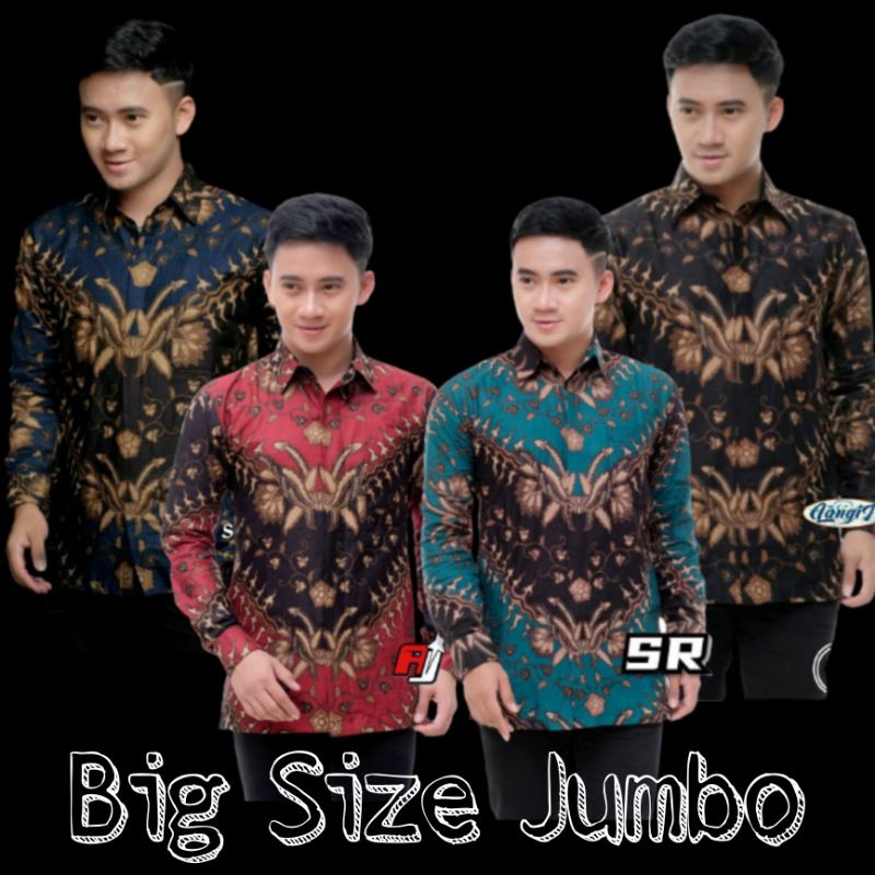 KEMEJA BATIK PRIA LENGAN PANJANG BIG SIZE JUMBO M.L.XL.XXL.3L.4L.5L.6L.7L.8L.9L.10L