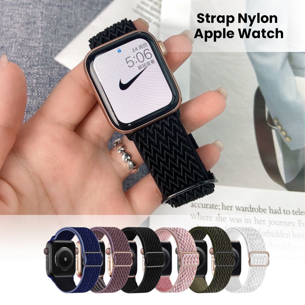 Strap Apple Watch Nylon iWatch Series 3 4 5 6 7 Wave Band Nilon Sporty