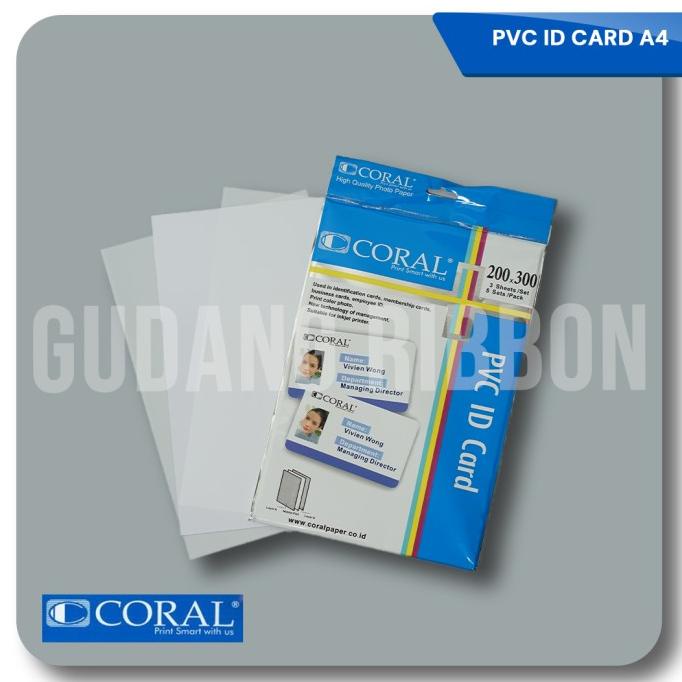 

Kertas PVC Bahan ID Card Instan Coral A4 isi 5 Lembar Merk Coral