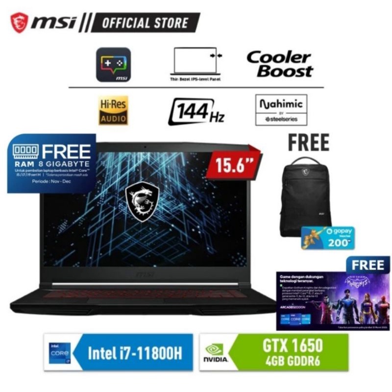 Laptop MSI GF63 Thin 11SC [9S7-16R612-1039]