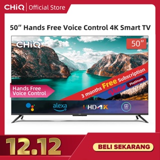 CHiQ 50 Inch 4K Hands Free Voice Control Frameless  Android Smart TV Digital LED TV (U50G7PF) UHD TV