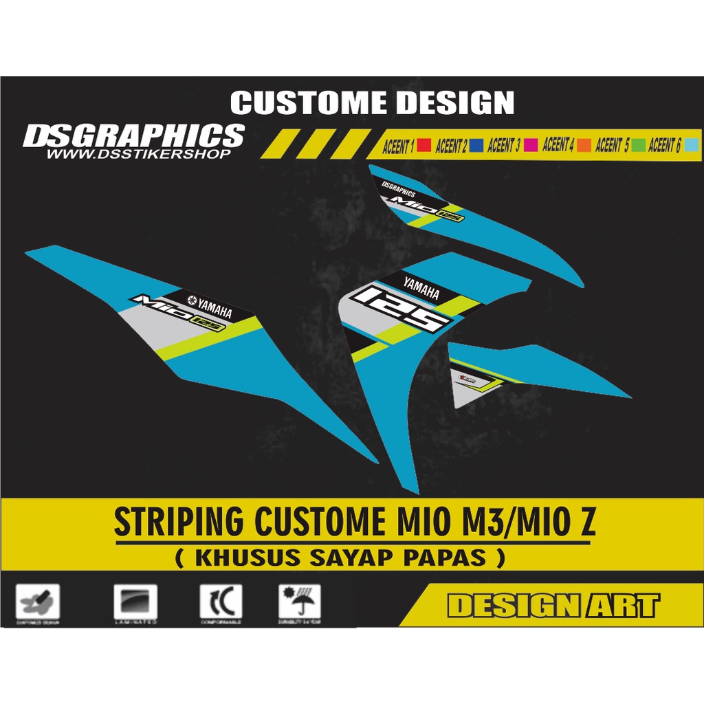 striping semi decal mio m3 warna biru