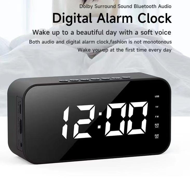 Murah Meriah (HOT PROMOTE) AFS Speaker Bluetooth 5.0 Jam Alarm LED Display Ultra Bass Jam Alarm Cloc