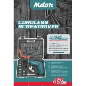 Obeng Elektrik MDON JP42 Cordless Screwdriver Cas Bor Tangan MDON JP42