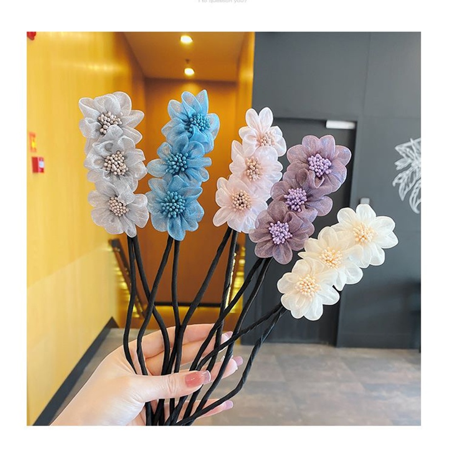 Ikat Rambut Sanggul Bunga Wanita Elegan High Quality Original Import