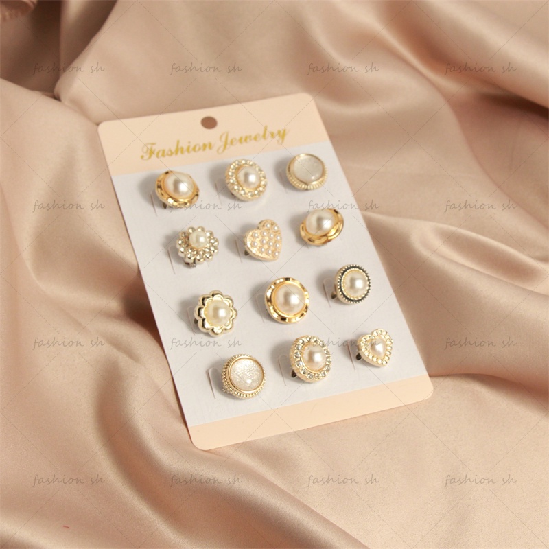 12 Pcs Mutiara Bayi Bros Mutiara Bros Kecil Peniti Bros Indah brooch M70098