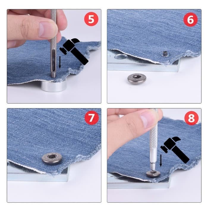 Set Alat Pasang/Getok Paku Kancing Snap/Keling