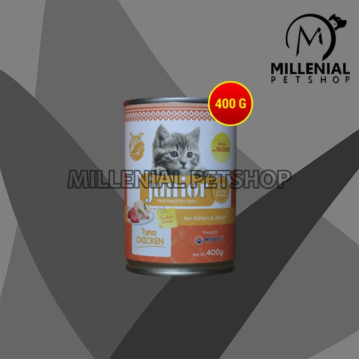 Makanan Kucing Basah Junior Wet Food Kaleng 400 Gram Non Whiskas