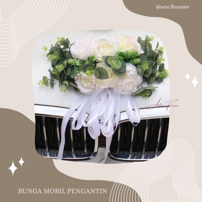 HIASAN BUNGA MOBIL PENGANTIN, BUNGA MOBIL PENGANTIN MINI