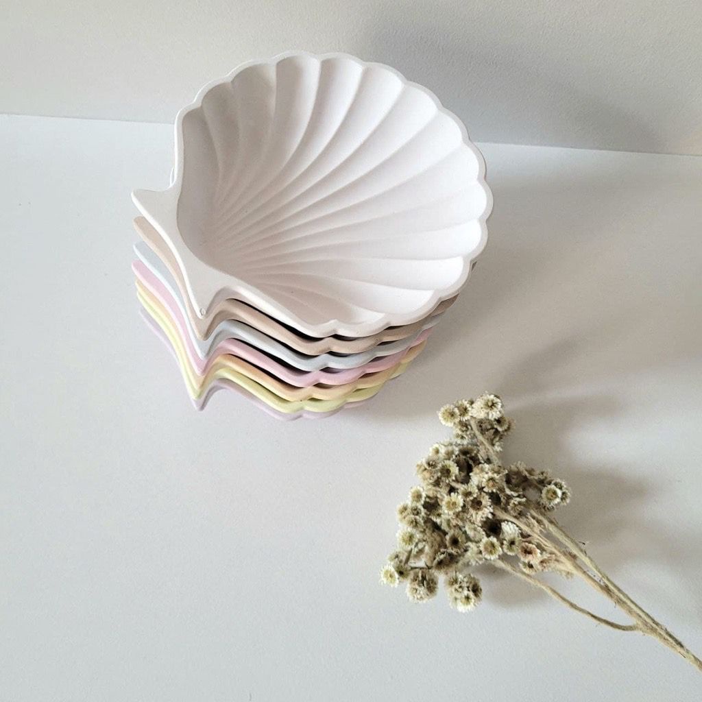Shell Concrete Coaster / Alas Gelas / Tatakan Gelas Estetik Props Foto