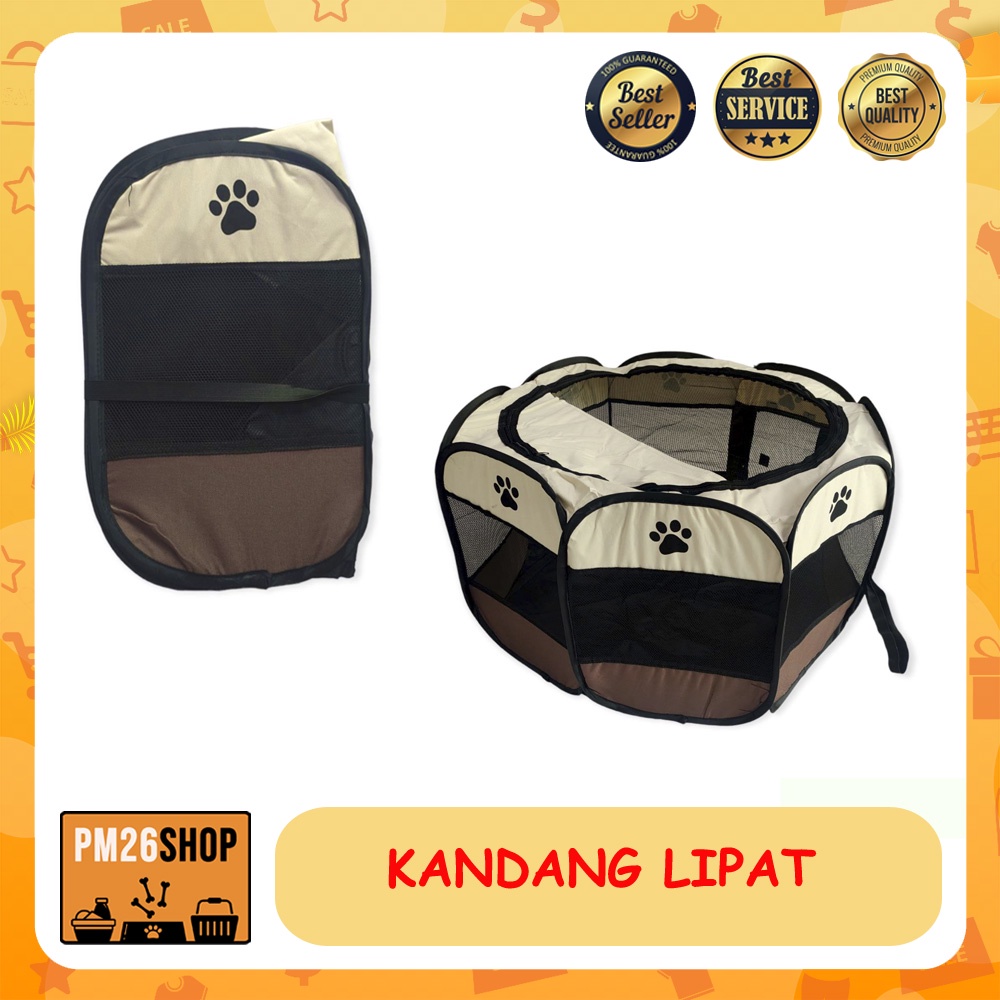 KANDANG LIPAT PORTABLE PAGAR TENDA ANJING KUCING