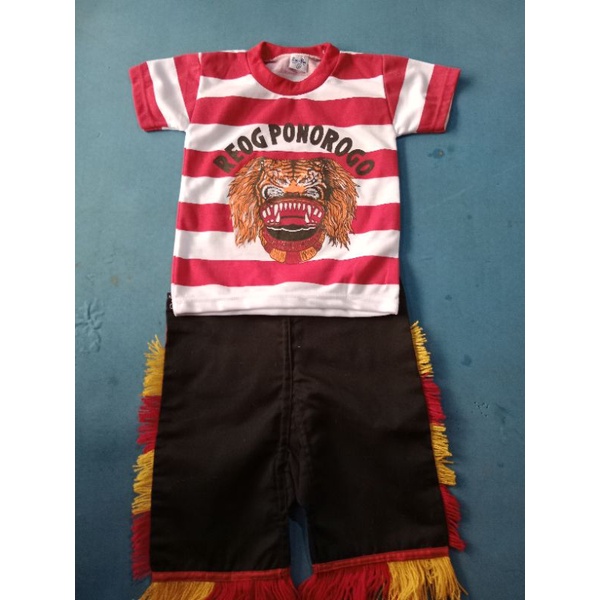 Paket 6 item, barongan spon, reog spon, kepang kain, pecut madura, kaos, celana