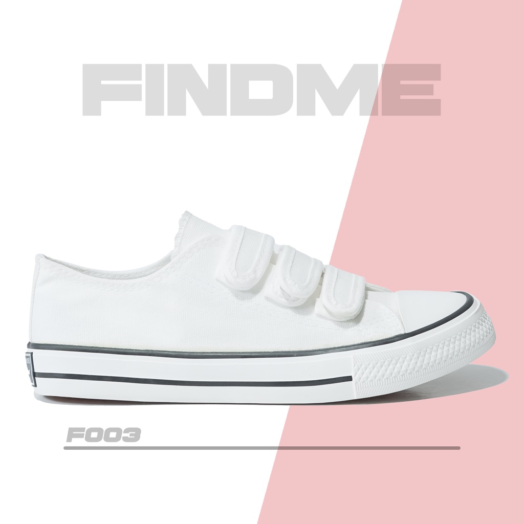 SEPATU SNEAKERS WANITA KANVAS IMPORT VELCRO TANPA TALI REMAJA DEWASA PUTIH HITAM NYAMAN F003