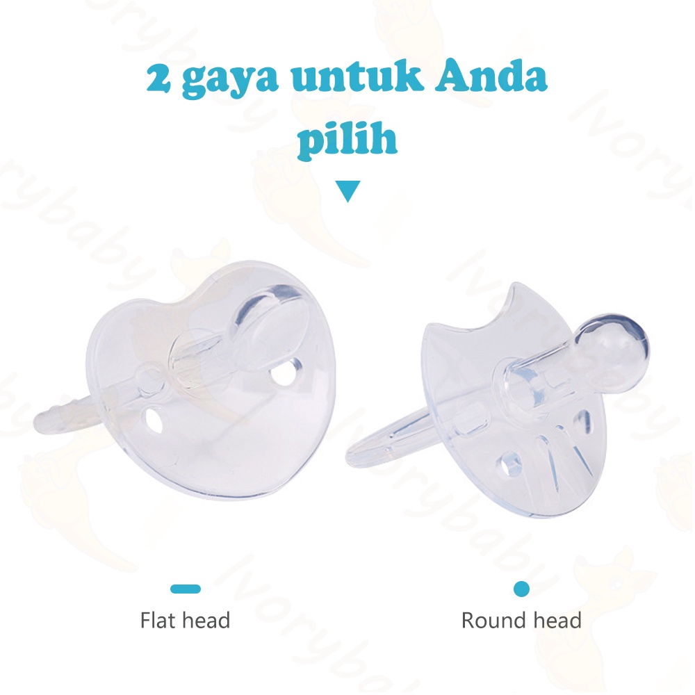 Ivorybaby Dot bayi bulat/datar silikon Empeng bayi Kompeng bayi BPA free Baby pacifier