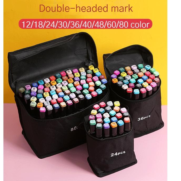 

(U(33㊚) touch 80/60/48/36/24/12 Colors Twin Tip Pen Marker Set Dual Head Oily Alcoholic Sketch Markers Brush Pen For Draw Manga Animation Design Art Supplies pasti dikirim