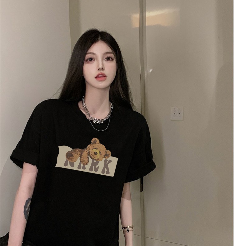 Print T-shirt Kaos Lengan Pendek Plush Bear Korean Style