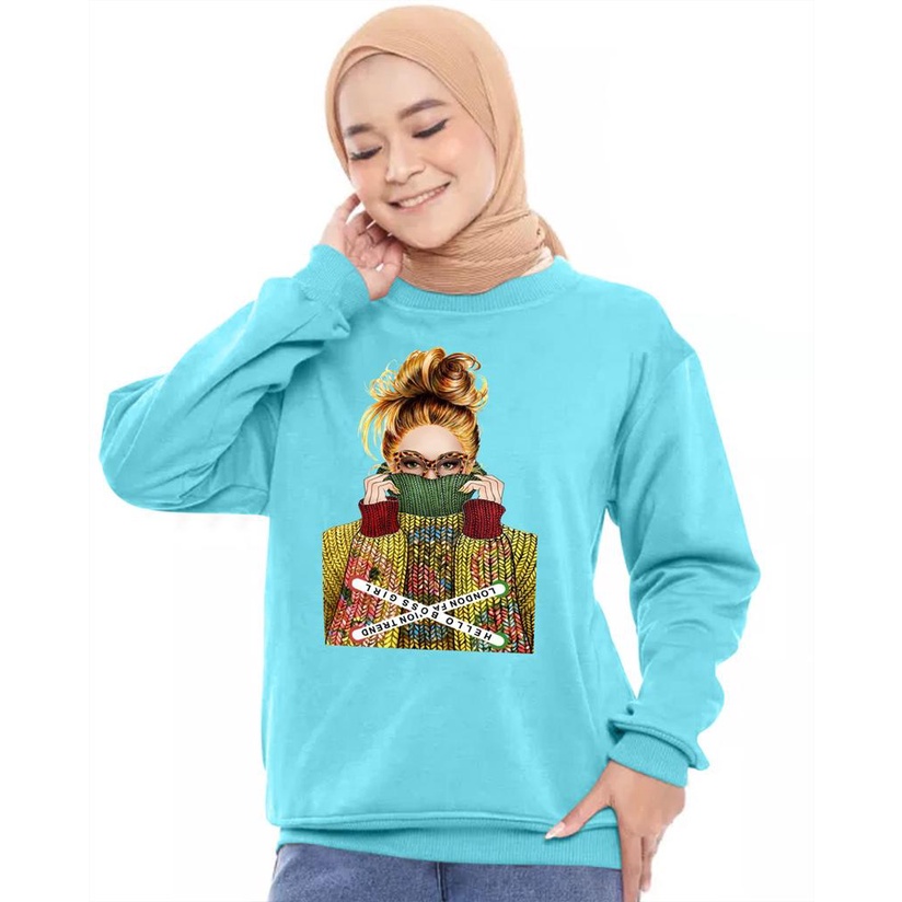 Kaos Lengan Panjang DTF CEWEK KACAMATA / Kaos Sweatshirt / Atasan Wanita / Atasan Wanita Lengan Panjang