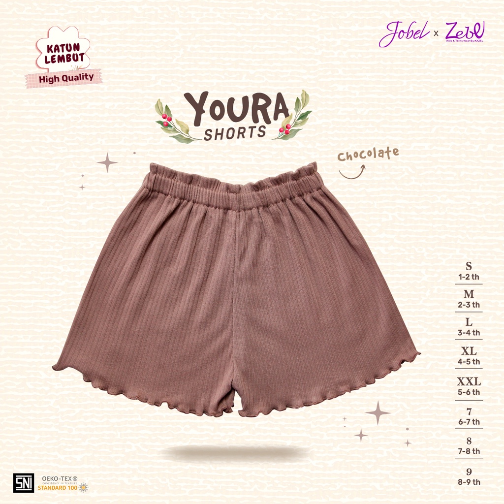 Jobel x Zebe Youra Short Knit Pants Celana Pendek Anak Perempuan 1-9 Tahun