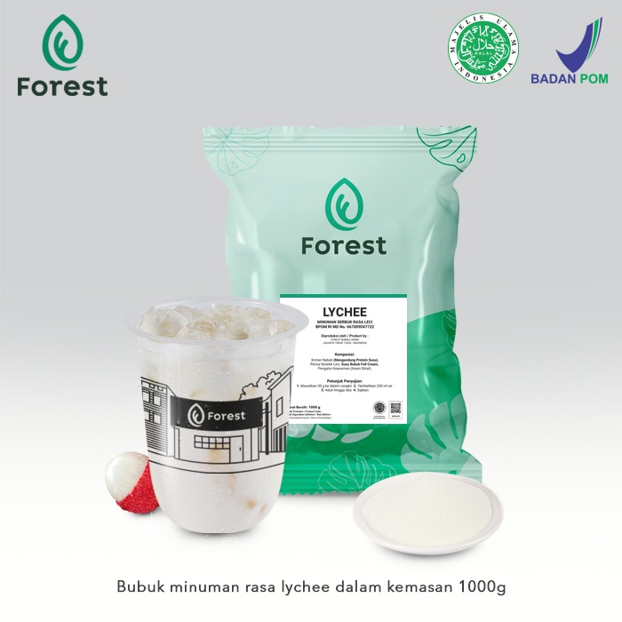 Bubuk Minuman LYCHEE Powder - FOREST Bubble Drink